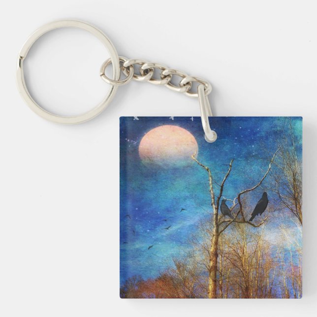 Whimsical Forest Scene Key Chain (Front)