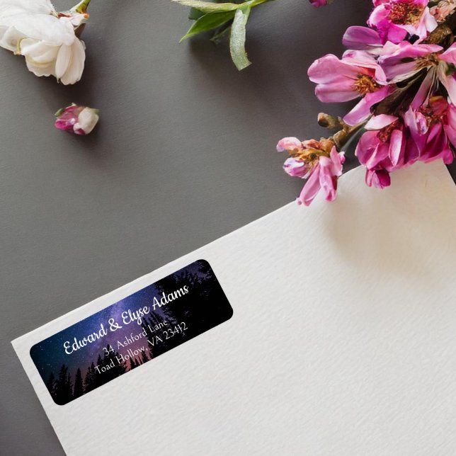 Whimsical Forest Starry Night Sky Return Address Label (Creator Uploaded)