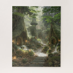 Whimsical Forest Village Jigsaw Puzzle