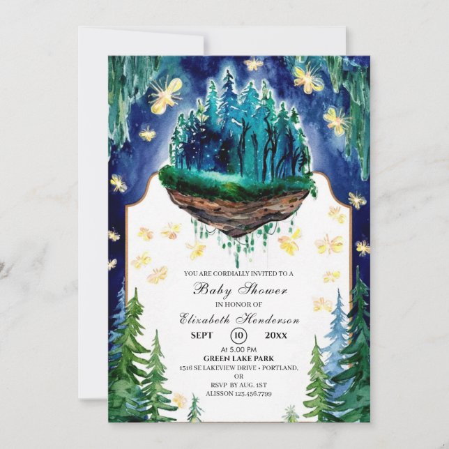 Whimsical Forest Woodland Baby Shower Invitation (Front)