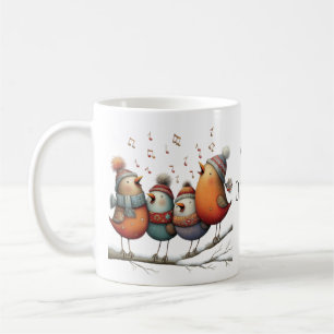 Whimsical Four Calling Birds 12 Day Christmas 11oz Coffee Mug