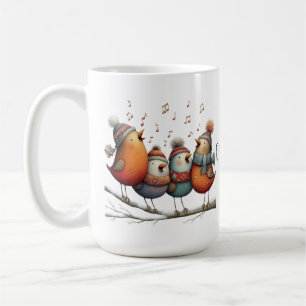 Whimsical Four Calling Birds 12 Day Christmas 15oz Coffee Mug