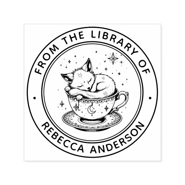 Whimsical Fox Book Stamp (Design)