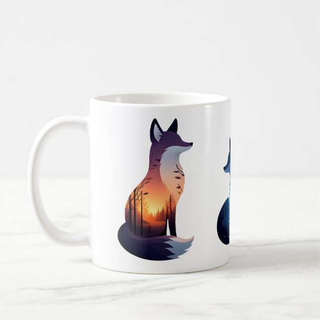 Whimsical Fox Ceramic Mug (Left)