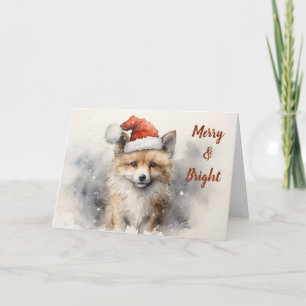 Whimsical Fox Christmas Card 