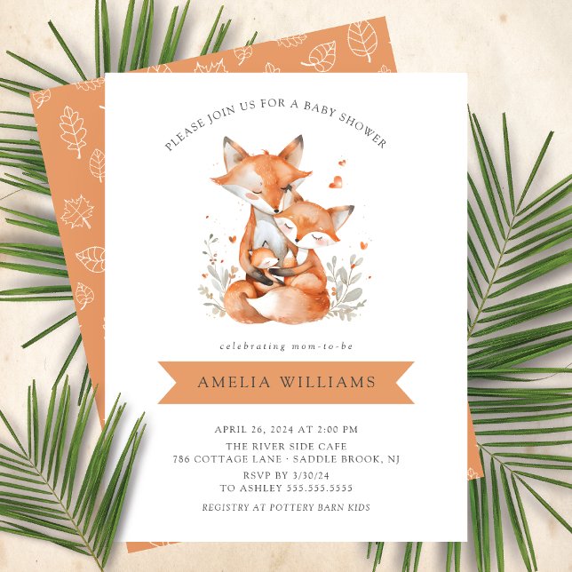 Whimsical Fox Family Baby Shower Invitation (Creator Uploaded)