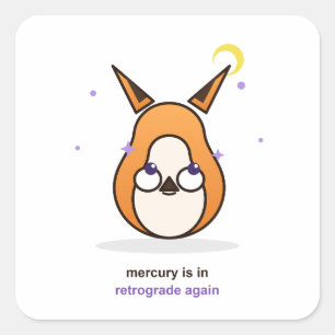 Whimsical Fox Illustration Square Sticker