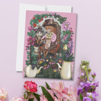 Whimsical Fox Mad Hatter Alice in Wonderland Art