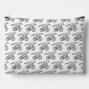 Whimsical Fox on Bicycle Art Print Accessory Pouch