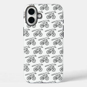 Whimsical Fox on Bicycle Art Print iPhone 16 Plus Case
