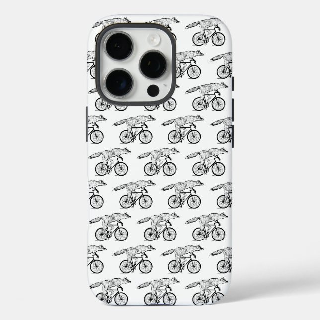 Whimsical Fox on Bicycle Art Print Case-Mate iPhone Case (Back)