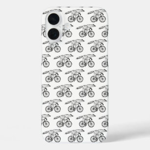 Whimsical Fox on Bicycle Art Print iPhone 16 Plus Case