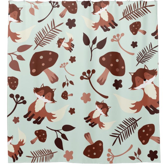 Whimsical Fox Shower Curtain (Front)