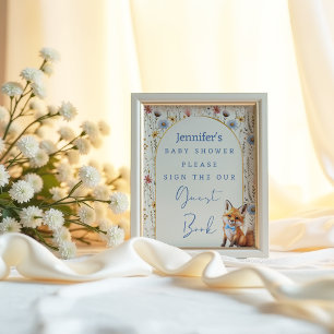 Whimsical Fox Woodland Baby Shower Guest Book