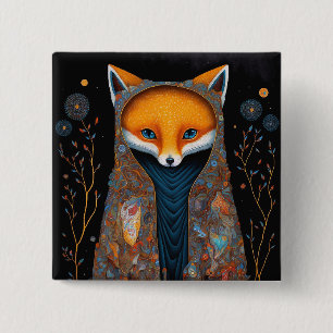 Whimsical Fox Woodland Fantasy Art Button