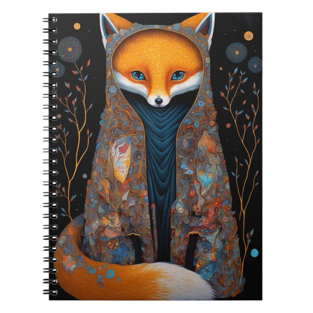 Whimsical Fox Woodland Fantasy Art Notebook (Front)