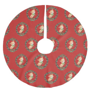 Whimsical Fox Wreath Brushed Polyester Tree Skirt