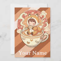 Whimsical Fox's Cozy Read Greeting Card