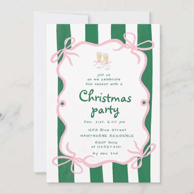Whimsical Frame Christmas Cocktail Party Invitation (Front)