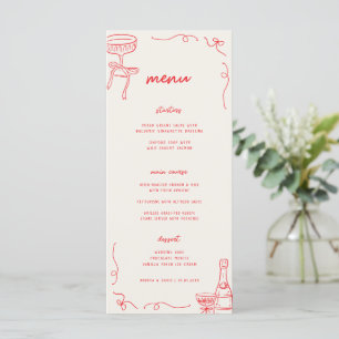 Whimsical French Fun Engagement Party or Wedding Menu
