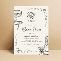Whimsical French Fun Hand Drawn Bridal Shower
