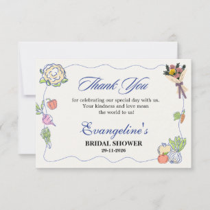 Whimsical Fresh Off the Market Bridal Shower Thank You Card
