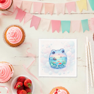 Whimsical Frog Adventure Birthday Paper Plate Napkin