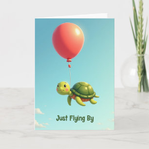 Whimsical Frog Balloon Sky Card