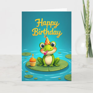 Whimsical Frog Birthday Card