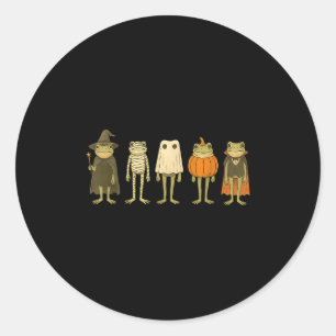 Whimsical Frog Halloween Wizard Mummy Funny Frog M Classic Round Sticker