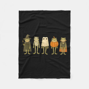 Whimsical Frog Halloween Wizard Mummy Funny Frog M Fleece Blanket