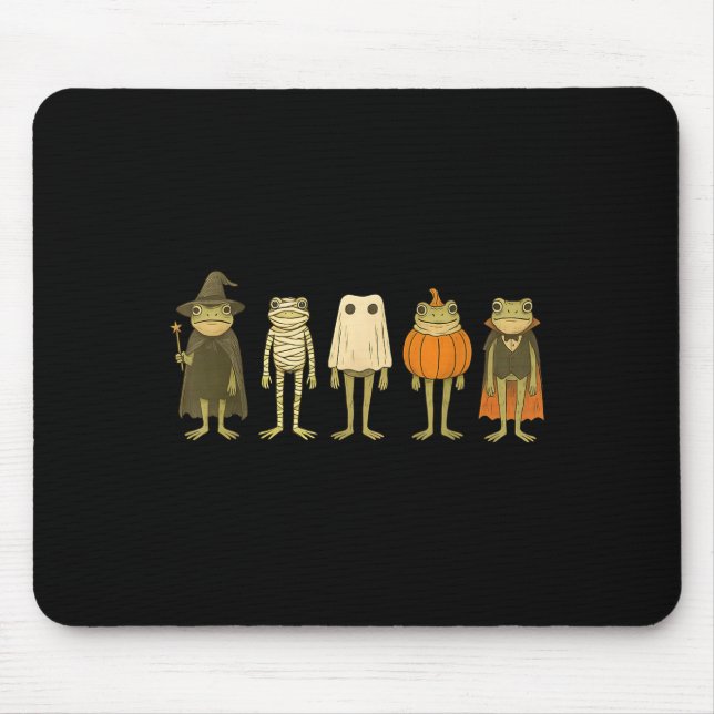 Whimsical Frog Halloween Wizard Mummy Funny Frog M Mouse Pad (Front)