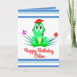 Whimsical Frog Personalised Birthday Card