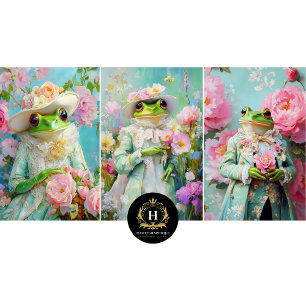 Whimsical Frog Prince Wrapping Paper Sheets