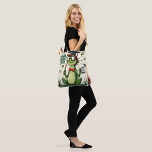 Whimsical Frog Teacher   Overnight Educator  Tote Bag