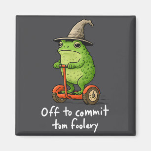 Whimsical Frog Wizard Meme Off To Commit Tom Foole Magnet