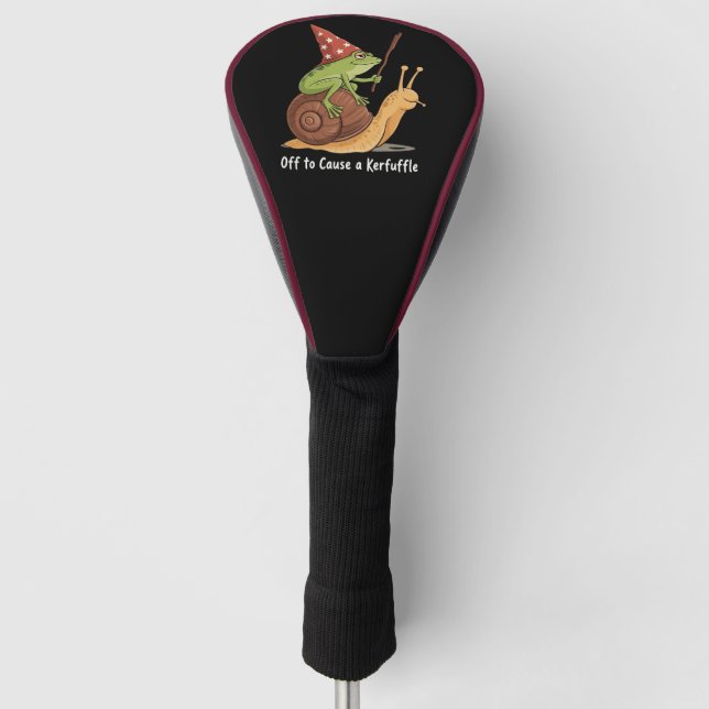 Whimsical Frog Wizard Off to Cause A Kerfuffle  Golf Head Cover (Front)