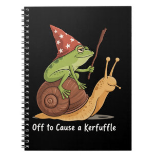 Whimsical Frog Wizard Off to Cause A Kerfuffle  Notebook