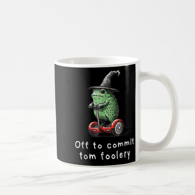 Whimsical Frog Wizard Off To Commit Tom Foolery Fr Coffee Mug (Right)