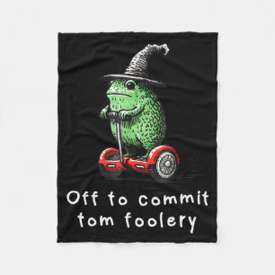 Whimsical Frog Wizard Off To Commit Tom Foolery Fr Fleece Blanket