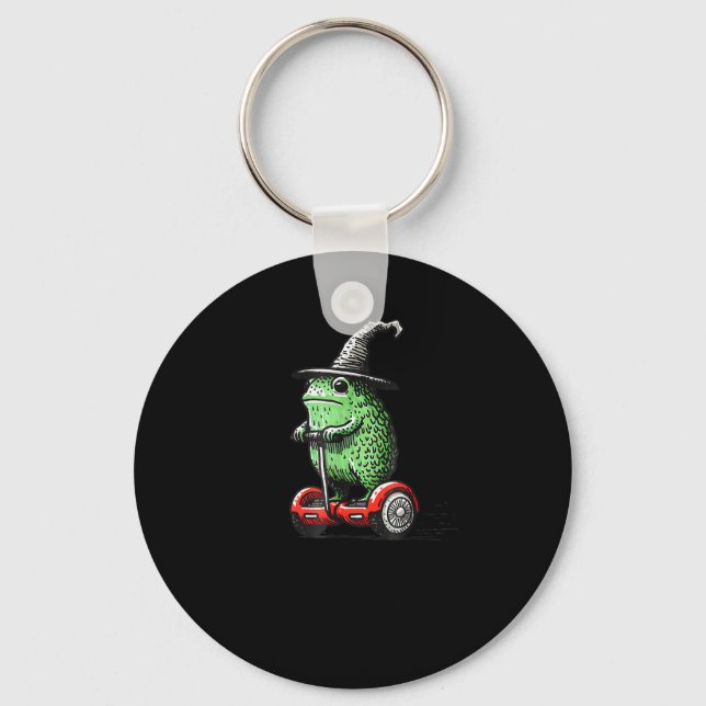 Whimsical Frog Wizard Off To Commit Tom Foolery Fr Key Ring (Front)