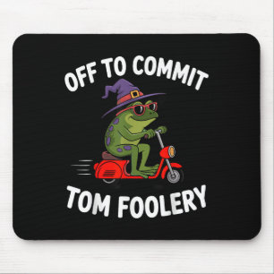 Whimsical Frog Wizard Off To Commit Tom Foolery Fr Mouse Pad