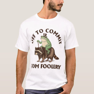 Whimsical Frog Wizard Off To Commit Tom Foolery  T-Shirt
