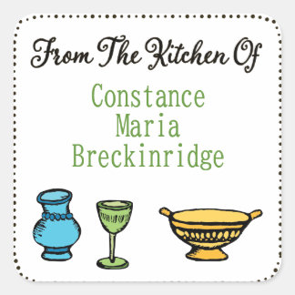 Whimsical "From The Kitchen Of" Sticker Template