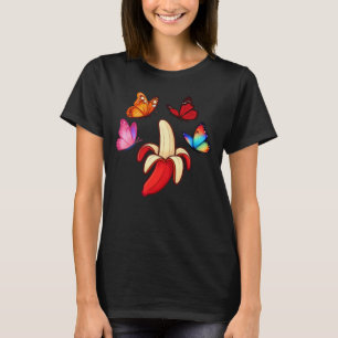Whimsical Fruit Banana with Butterflies T-Shirt