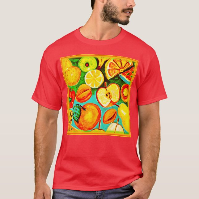 Whimsical Fruit Pattern. Buy Now T-Shirt (Front)