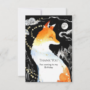 Whimsical Fun Fox Birthday Thank You Card