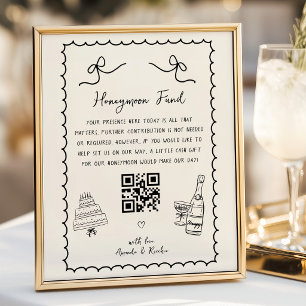 Whimsical Fun French Wedding Honeymoon Fund Sign