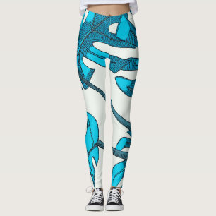 Whimsical, fun! Monstera leaf design Leggings