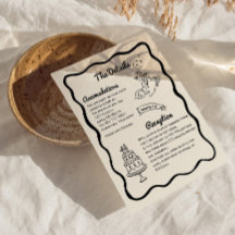 Whimsical fun Wedding Details Enclosure Card